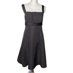 Davids Bridal Midi Black Formal Dress Bridesmaid Size 12 Cocktail Sleeveless